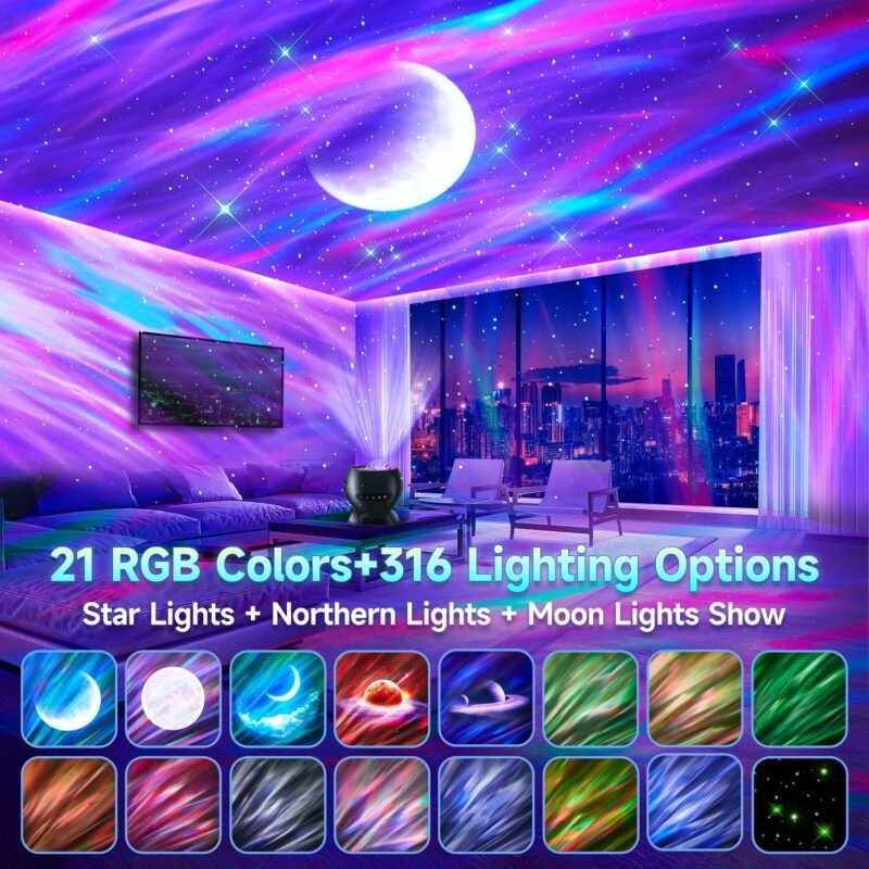 21Colors Galaxy Projector for Bedroom