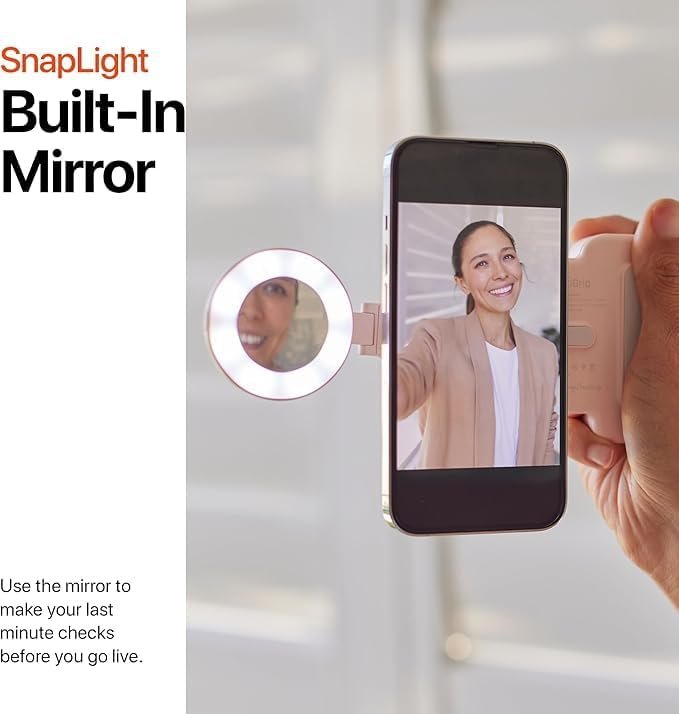 ShiftCam SnapPocket Light - LED Selfie Ring Light with Four Brightness Settings and Built in Battery