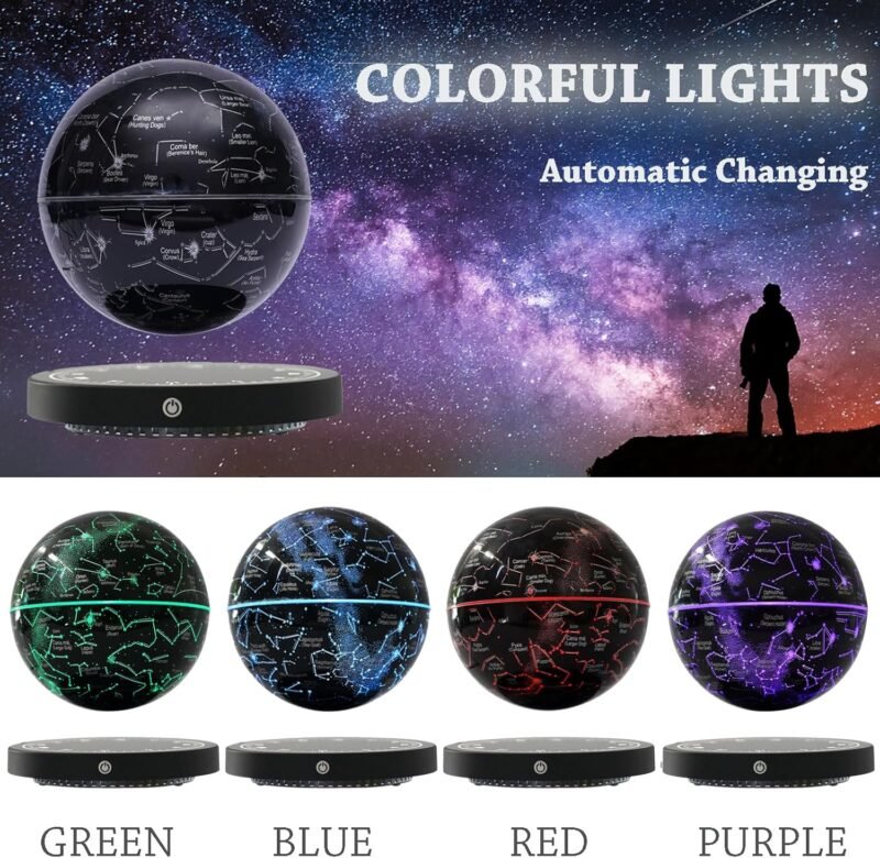 Levitating Globe Magnetic Floating Globe Night Light Constellation Ball with LED Light