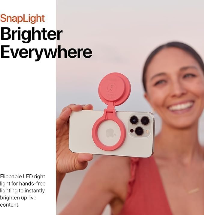 ShiftCam SnapPocket Light - LED Selfie Ring Light with Four Brightness Settings and Built in Battery