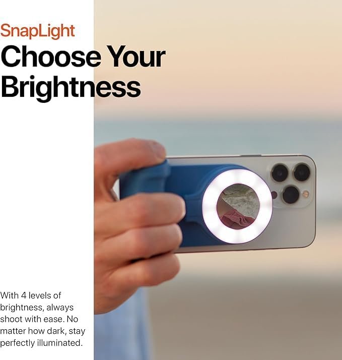 ShiftCam SnapPocket Light - LED Selfie Ring Light with Four Brightness Settings and Built in Battery
