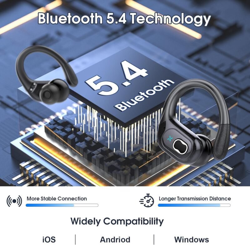 Wireless Earbuds 75hrs Bluetooth 5.4 Headphone Sport, 2025