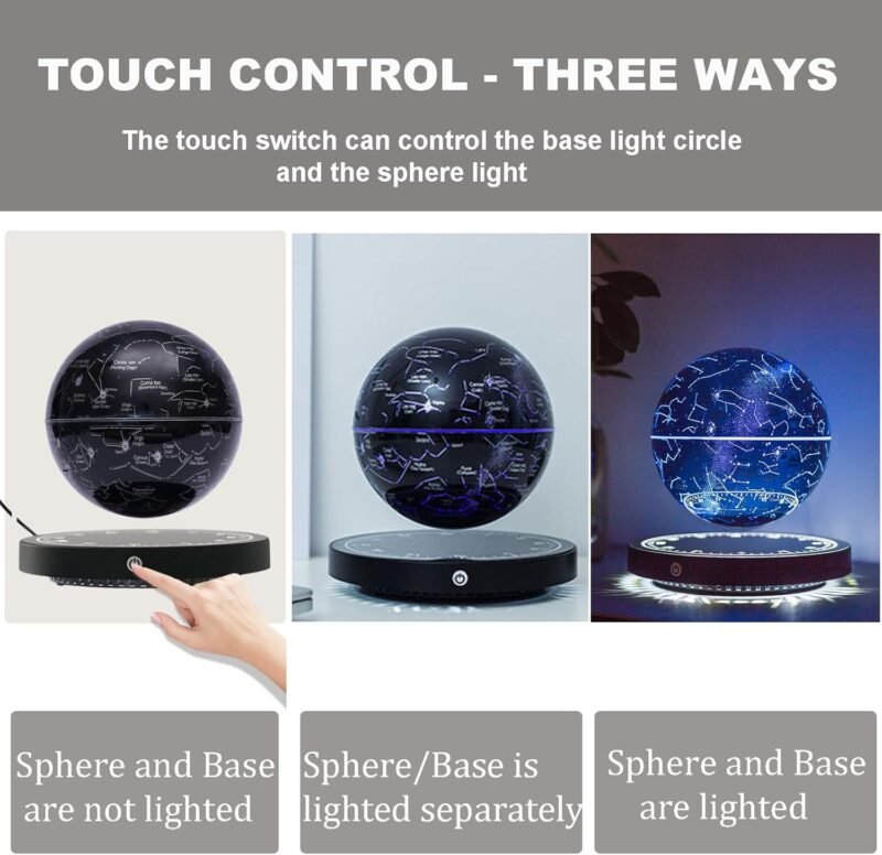 Levitating Globe Magnetic Floating Globe Night Light Constellation Ball with LED Light