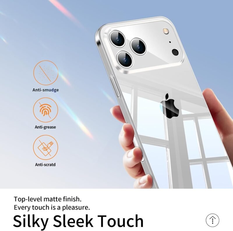 iPhone 17 Pro Max Slim Case,Paper-Thin Transparent Finish Skin Back Case [Non Yellowing] (Clear)