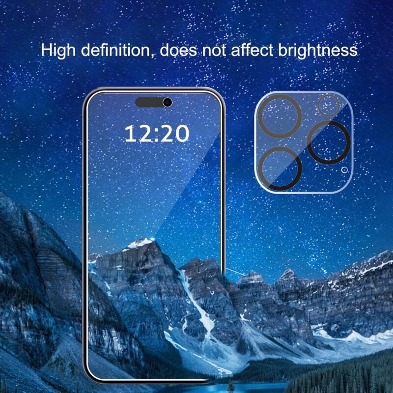Ailun 3 Pack Privacy Screen Protector for iPhone 16 Pro Max+ 3 Pack Camera Lens Protector
