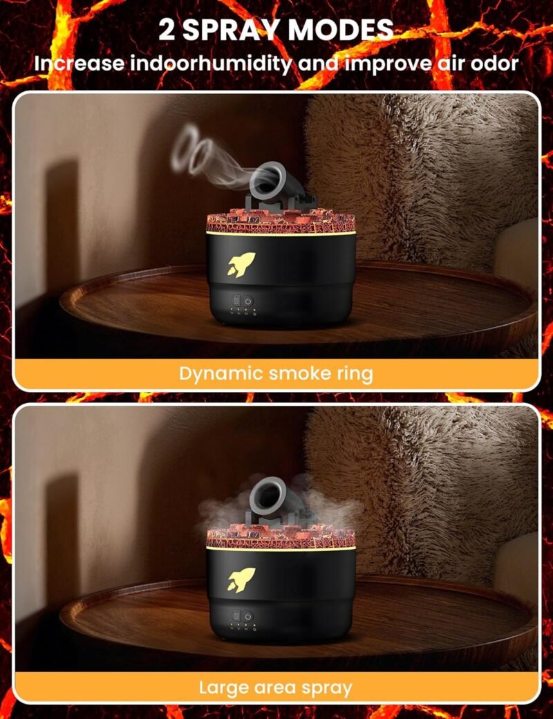 Cannon Blast Aroma Humidifier, Cannon Blast Turret Humidifier Silent Diffuser with Colorful LED Lights